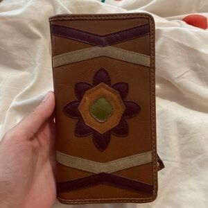 RELIC Patchwork Flower Wallet in faux leather bifold wallet